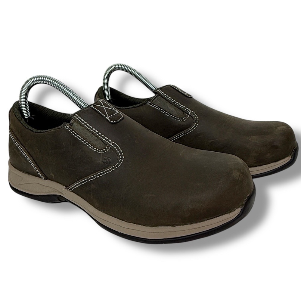 Red Wing Shoes Women's 8.5 Slip On Work Shoes Leather Safety‎ Toe Brown